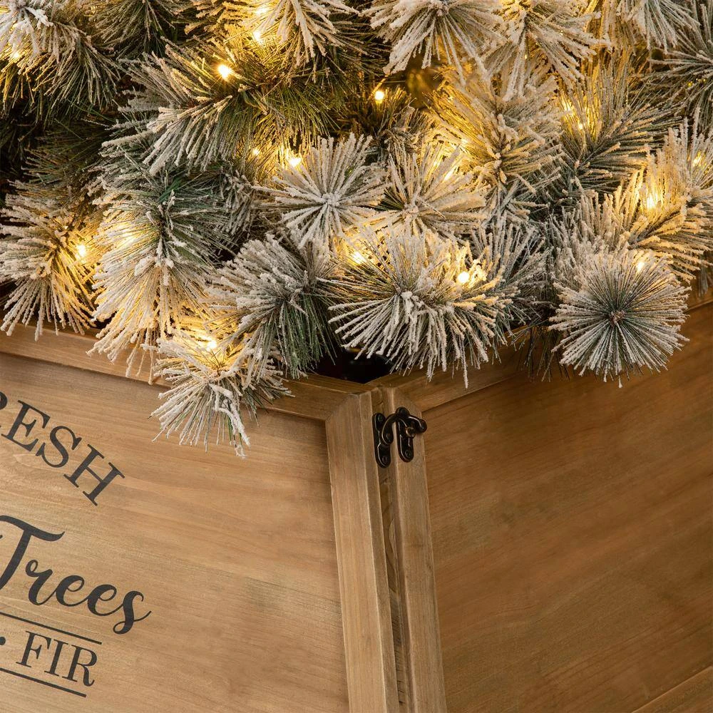 40 In. L Natural Wooden Trapezoid In. Farm Fresh In. Christmas Tree Collar (KD) 7 40 In. L Natural Wooden Trapezoid In. Farm Fresh In. Christmas Tree Collar (KD) - Image 7