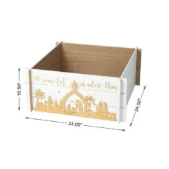 24 In. L Wooden Nativity Scene Tree Collar -Northlight Shop glitzhome christmas tree collars 2010600057 c3 1000