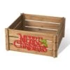 24 In. L Natural Wooden "MERRY CHRISTMAS" Solid Wood Crate Tree Collar -Northlight Shop glitzhome christmas tree collars 2010600061 64 1000