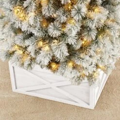 26 In. L Washed White Wooden Tree Collar -Northlight Shop glitzhome christmas tree collars 2010600071 fa 1000