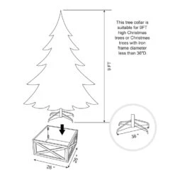 26 In. L Washed Black Wooden Tree Collar -Northlight Shop glitzhome christmas tree collars 2010600072 fa 1000