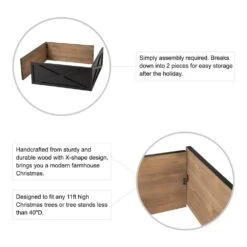 32.25 In. L Black Wooden Tree Collar -Northlight Shop glitzhome christmas tree collars 2010600074 4f 1000