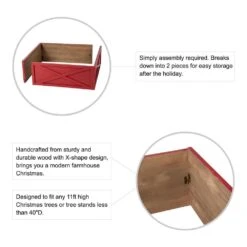 32.25 In. L Red Wooden Tree Collar -Northlight Shop glitzhome christmas tree collars 2010600075 4f 1000