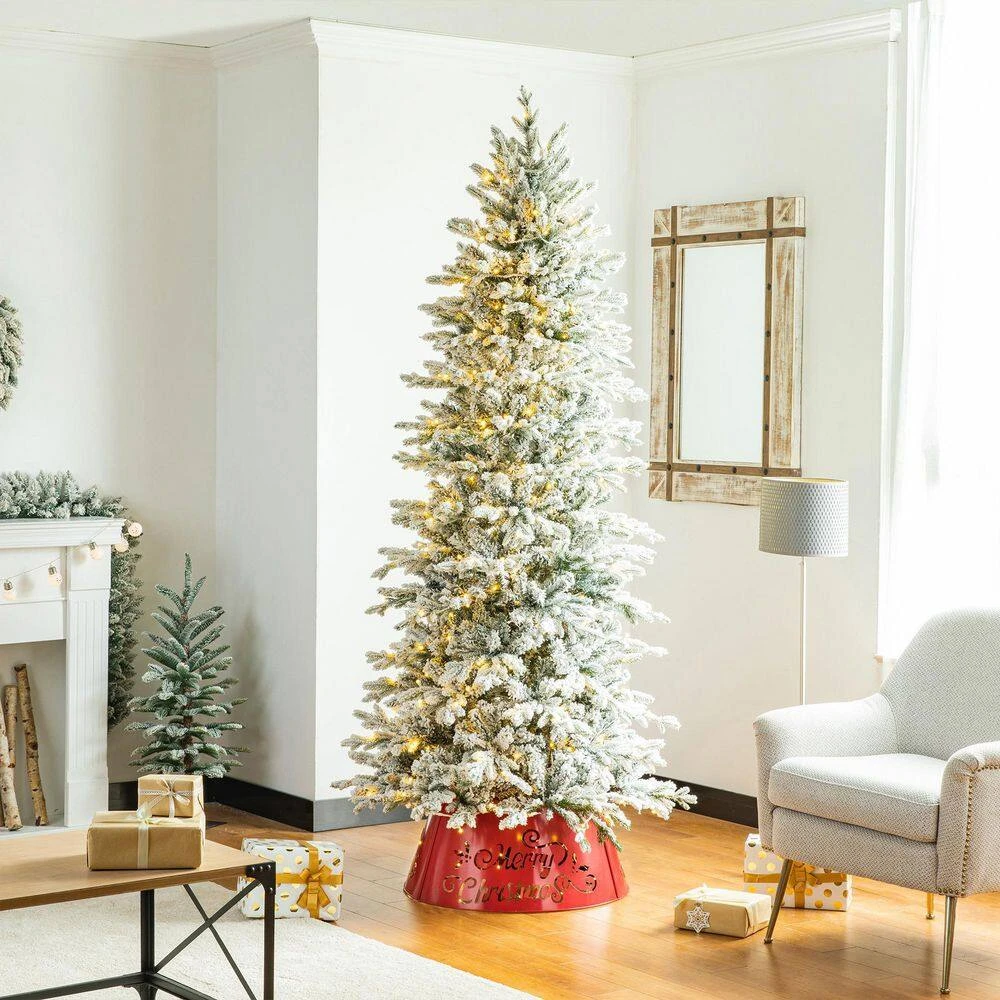 26 In. D Merry Christmas Cutout Metal Tree Collar With Light String (KD) 3 26 In. D Merry Christmas Cutout Metal Tree Collar With Light String (KD) - Image 3