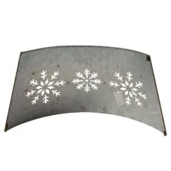 26 In. D Snowflake Cutout Metal Tree Collar With Light String (KD) -Northlight Shop glitzhome christmas tree collars gh2004600004 44 1000