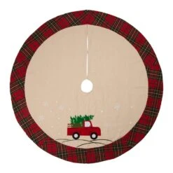 48 In. D Fabric Christmas Tree Skirt - Red Truck