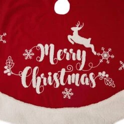48 In. D Fabric Christmas Tree Skirt In Merry Christmas 11 48 In. D Fabric Christmas Tree Skirt In Merry Christmas -Northlight Shop glitzhome christmas tree skirts 1113202455 1f 1000