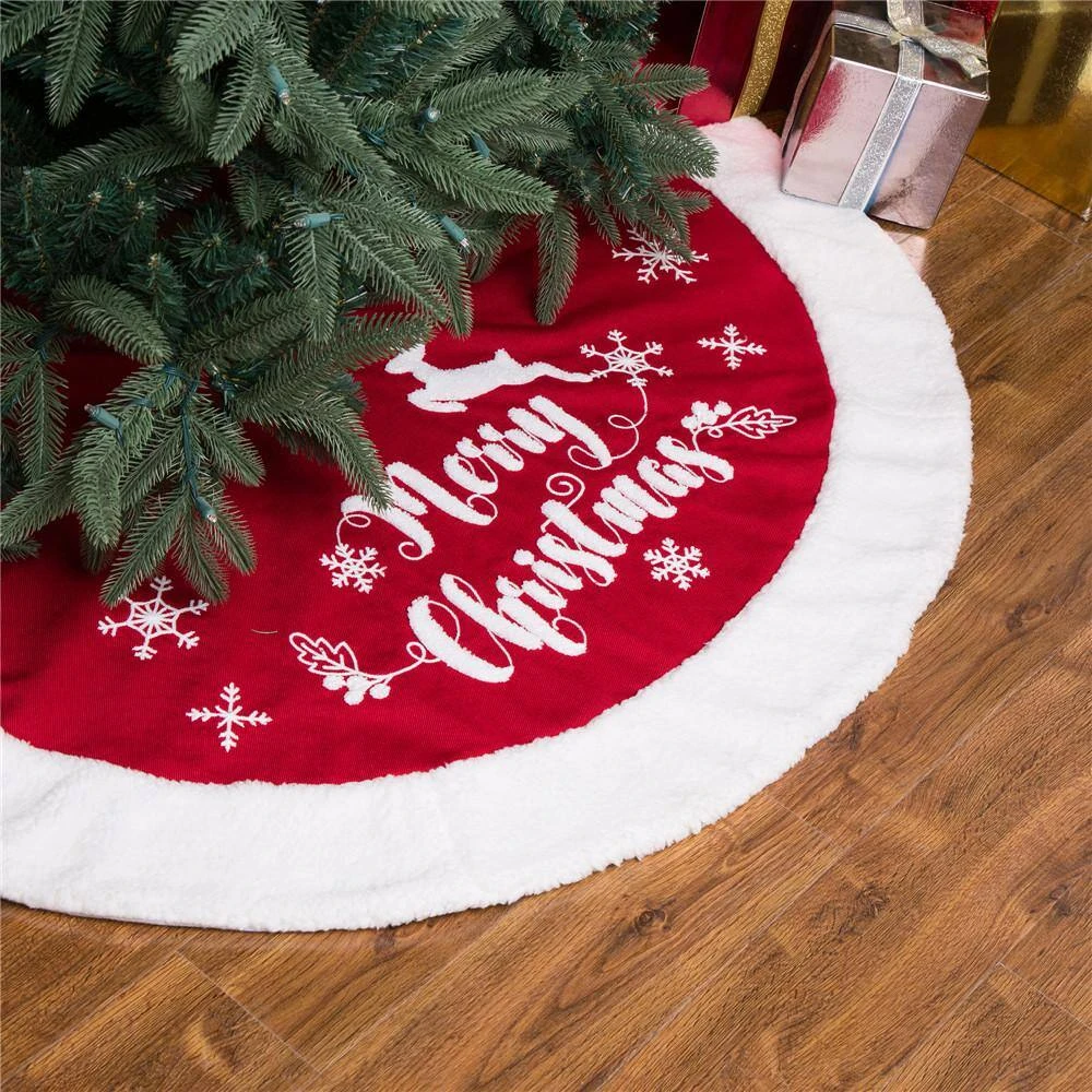 48 In. D Fabric Christmas Tree Skirt In Merry Christmas 8 48 In. D Fabric Christmas Tree Skirt In Merry Christmas - Image 8