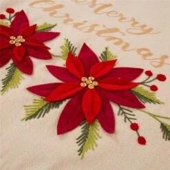 48 In. D Fabric Christmas Tree Skirt In Poinsettia 10 48 In. D Fabric Christmas Tree Skirt In Poinsettia -Northlight Shop glitzhome christmas tree skirts 1113202457 4f 1000