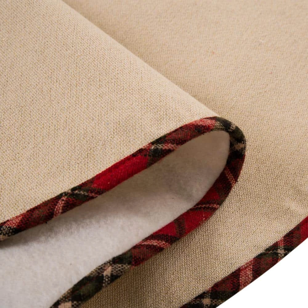 48 In. D Fabric Christmas Tree Skirt In Poinsettia 7 48 In. D Fabric Christmas Tree Skirt In Poinsettia - Image 7