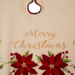 48 In. D Fabric Christmas Tree Skirt In Poinsettia 13 48 In. D Fabric Christmas Tree Skirt In Poinsettia -Northlight Shop glitzhome christmas tree skirts 1113202457 fa 1000