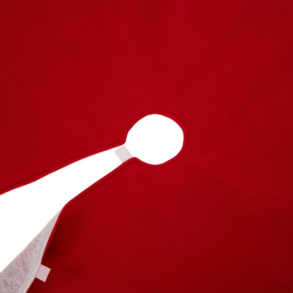 48 In. D Fabric Christmas Tree Skirt In Pompom 2 48 In. D Fabric Christmas Tree Skirt In Pompom - Image 2