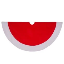 42 In. D Felt Christmas Tree Skirt In Traditional Red And White -Northlight Shop glitzhome christmas tree skirts 1113202550 44 1000