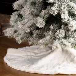 48 In. D White Plush Christmas Tree Skirt 9 48 In. D White Plush Christmas Tree Skirt -Northlight Shop glitzhome christmas tree skirts 1113202574 44 1000