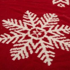 48 In. D Knitted Christmas Tree Skirt In Snowflake -Northlight Shop glitzhome christmas tree skirts 1113202620 44 1000
