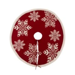 48 In. D Knitted Christmas Tree Skirt In Snowflake