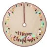 48 In. D LED Embroidered Linen Christmas Tree Skirt - Merry Christmas -Northlight Shop glitzhome christmas tree skirts 1113203060 64 1000