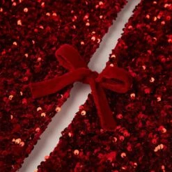 48 In. D Red Sequin Christmas Tree Skirt And 2-Pack Christmas Stockings (Set Of 3) -Northlight Shop glitzhome christmas tree skirts 2004700117 fa 1000
