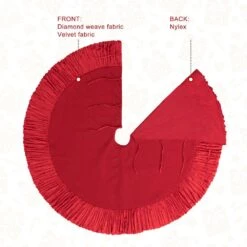 60 In. Dia Oversized Deluxe Red Velvet Ruffled Christmas Tree Skirt -Northlight Shop glitzhome christmas tree skirts 2020100003 44 1000