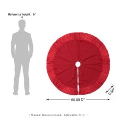 60 In. Dia Oversized Deluxe Red Velvet Ruffled Christmas Tree Skirt -Northlight Shop glitzhome christmas tree skirts 2020100003 4f 1000