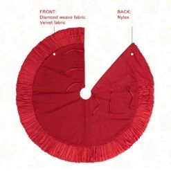 72 In. D Oversized Deluxe Red Velvet Ruffled Christmas Tree Skirt -Northlight Shop glitzhome christmas tree skirts 2020100005 44 1000