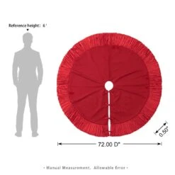 72 In. D Oversized Deluxe Red Velvet Ruffled Christmas Tree Skirt -Northlight Shop glitzhome christmas tree skirts 2020100005 4f 1000