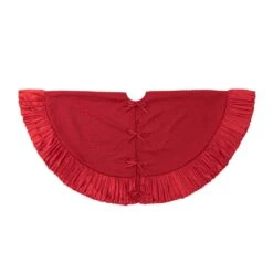 72 In. D Oversized Deluxe Red Velvet Ruffled Christmas Tree Skirt -Northlight Shop glitzhome christmas tree skirts 2020100005 c3 1000