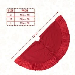 72 In. D Oversized Deluxe Red Velvet Ruffled Christmas Tree Skirt -Northlight Shop glitzhome christmas tree skirts 2020100005 fa 1000