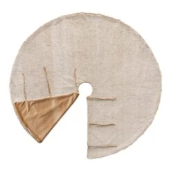 48 In. D Milk Coffee Brown Reversible Faux Rabbit Fur/Korean Fleece Christmas Tree Skirt -Northlight Shop glitzhome christmas tree skirts 2020100008 c3 1000