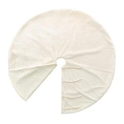 60 In. D Oversized White Reversible Faux Rabbit Fur/Korean Fleece Christmas Tree Skirt -Northlight Shop glitzhome christmas tree skirts 2020100009 c3 1000