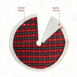 60 In. D Oversized Red And Black Plaid Reversible Sherpa/Flannel Christmas Tree Skirt 15 60 In. D Oversized Red And Black Plaid Reversible Sherpa/Flannel Christmas Tree Skirt -Northlight Shop glitzhome christmas tree skirts 2020100012 44 1000