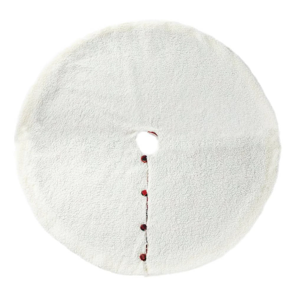 60 In. D Oversized Red And Black Plaid Reversible Sherpa/Flannel Christmas Tree Skirt 9 60 In. D Oversized Red And Black Plaid Reversible Sherpa/Flannel Christmas Tree Skirt - Image 9