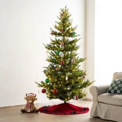 48 In. D Red Velvet Christmas Tree Skirt With Bows -Northlight Shop glitzhome christmas tree skirts 2020100015 31 1000