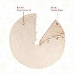 60 In. D Deluxe Reversible Milk Coffee Twisted Faux Marten Fur/Korean Fleece Christmas Tree Skirt 13 60 In. D Deluxe Reversible Milk Coffee Twisted Faux Marten Fur/Korean Fleece Christmas Tree Skirt -Northlight Shop glitzhome christmas tree skirts 2020100017 1f 1000