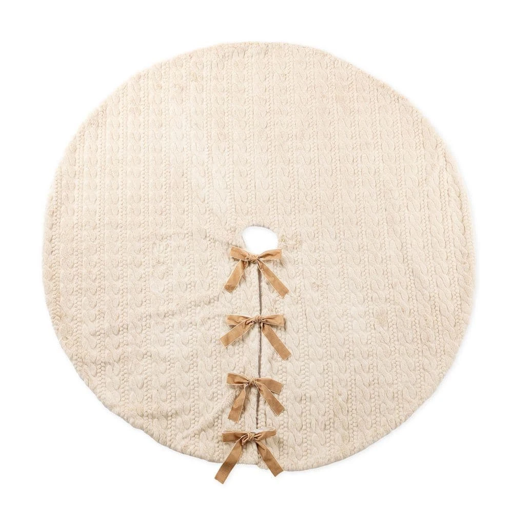 60 In. D Deluxe Reversible Milk Coffee Twisted Faux Marten Fur/Korean Fleece Christmas Tree Skirt 1 60 In. D Deluxe Reversible Milk Coffee Twisted Faux Marten Fur/Korean Fleece Christmas Tree Skirt