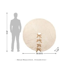 60 In. D Deluxe Reversible Milk Coffee Twisted Faux Marten Fur/Korean Fleece Christmas Tree Skirt 11 60 In. D Deluxe Reversible Milk Coffee Twisted Faux Marten Fur/Korean Fleece Christmas Tree Skirt -Northlight Shop glitzhome christmas tree skirts 2020100017 c3 1000