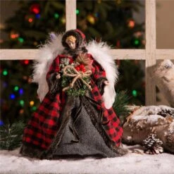 12 In. H Plaid Angel Christmas Tree Topper Decoration 11 12 In. H Plaid Angel Christmas Tree Topper Decoration -Northlight Shop glitzhome christmas tree toppers 1123202425 31 1000