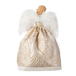 24 In. H Faux Fur & PVC Christmas Elegant Angel Tree Topper With Porcelain Face -Northlight Shop glitzhome christmas tree toppers 2010100094 66 1000