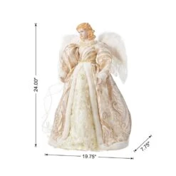 24 In. H Faux Fur & PVC Christmas Elegant Angel Tree Topper With Porcelain Face -Northlight Shop glitzhome christmas tree toppers 2010100094 c3 1000