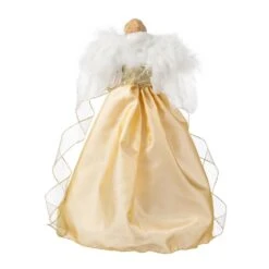 18.5 In. H Faux Fur & PVC Christmas Elegant Angel Tree Topper With Porcelain Face 9 18.5 In. H Faux Fur & PVC Christmas Elegant Angel Tree Topper With Porcelain Face -Northlight Shop glitzhome christmas tree toppers 2010400018 66 1000