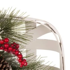 24 In. Artificial Dia Flocked Pinecone And Berry Wreath With Wooden Tobacco Basket 8 24 In. Artificial Dia Flocked Pinecone And Berry Wreath With Wooden Tobacco Basket -Northlight Shop glitzhome christmas wreaths 1115203522 c3 1000