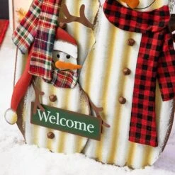 29.92 In. H Metal Christmas Snowman Family Yard Stake -Northlight Shop glitzhome christmas yard decorations 1103202624 44 1000