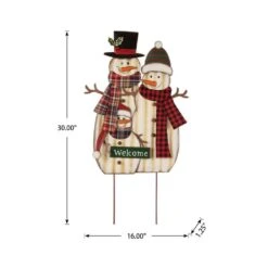 29.92 In. H Metal Christmas Snowman Family Yard Stake -Northlight Shop glitzhome christmas yard decorations 1103202624 c3 1000