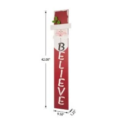 42.00 In. H Wooden Christmas Santa Porch Sign - Believe -Northlight Shop glitzhome christmas yard decorations 1103203354 4f 1000