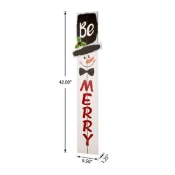 42.00 In. H Wooden Snowman Porch Sign - MERRY -Northlight Shop glitzhome christmas yard decorations 1103203408 76 1000