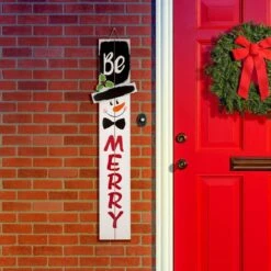 42.00 In. H Wooden Snowman Porch Sign - MERRY -Northlight Shop glitzhome christmas yard decorations 1103203408 77 1000