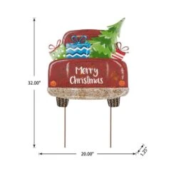 31.89 In. H Rusty Metal Christmas Truck Yard Stake Or Standing Decor Or Wall Decor 11 31.89 In. H Rusty Metal Christmas Truck Yard Stake Or Standing Decor Or Wall Decor -Northlight Shop glitzhome christmas yard decorations 1106202987 4f 1000