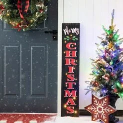 42 In. H Wooden Black Christmas Porch Sign Lighted 8 42 In. H Wooden Black Christmas Porch Sign Lighted -Northlight Shop glitzhome christmas yard decorations 2010100020 77 1000