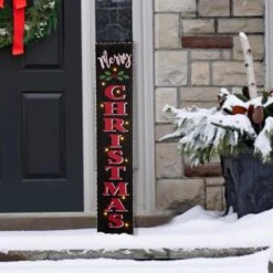 42 In. H Wooden Black Christmas Porch Sign Lighted 9 42 In. H Wooden Black Christmas Porch Sign Lighted -Northlight Shop glitzhome christmas yard decorations 2010100020 c3 1000