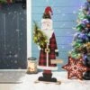 36 In. H Lighted Wooden Santa Porch Decor Christmas Yard Decor (KD) -Northlight Shop glitzhome christmas yard decorations 2010100044 64 1000